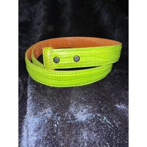 NEW PAT AREIAS LIME GREEN 1" LIZARD BELT SIZE 32